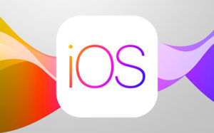 Arte ilustrativa mostra logo de sistema operacional, remetendo as versões de iOS