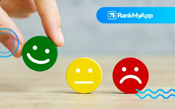 El arte ilustrativo muestra el índice de satisfacción del análisis de sentimientos.