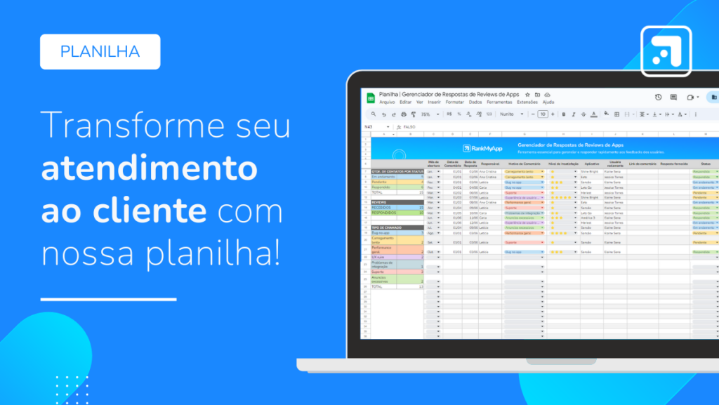 nota do app, feedback do app, reviews de apps