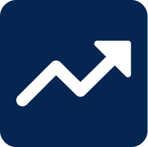 Gráfico de crescimento com tendência de aumento, representando sucesso financeiro e crescimento de negócios.