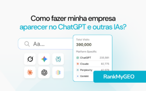 Tela com métricas de visitas e inteligência artificial para empresa