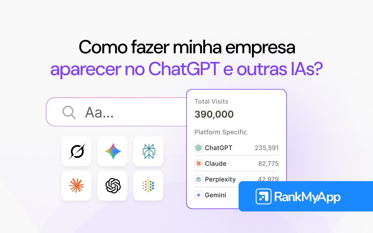 Tela com métricas de visitas e inteligência artificial para empresa aparecer no ChatGPT e outras IAs.