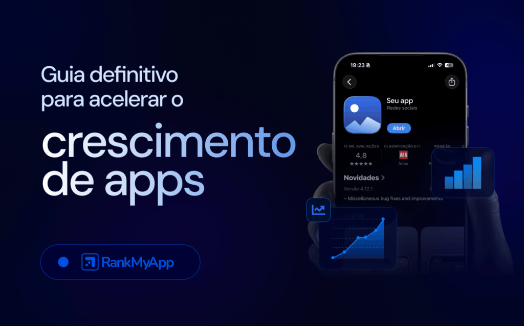 Imagem com o título "Guia definitivo para acelerar o crescimento de apps" escrito