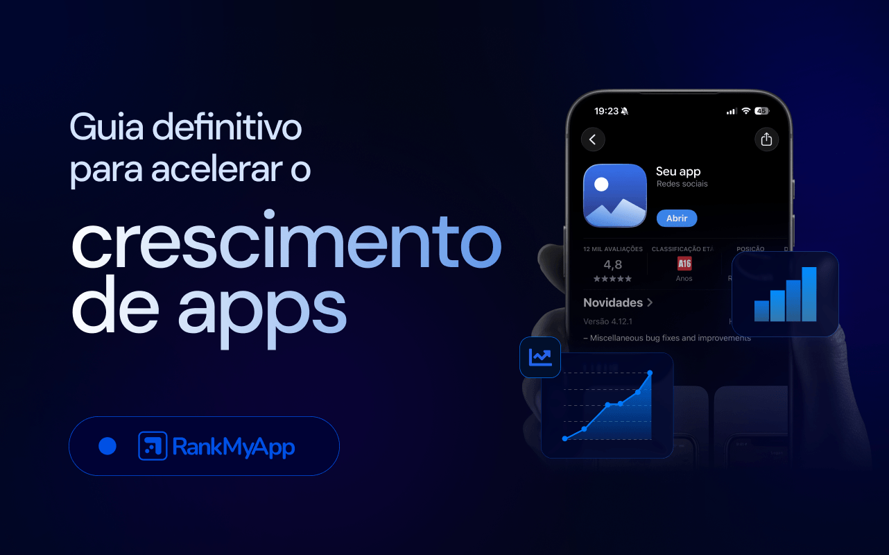 Imagem com o título "Guia definitivo para acelerar o crescimento de apps" escrito