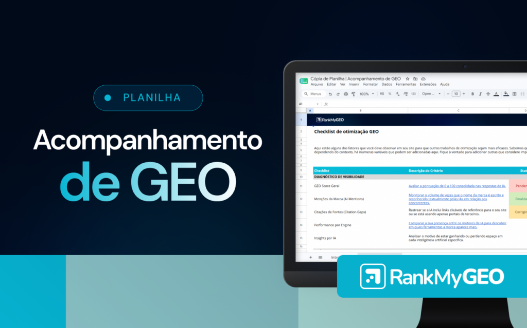 Imagem com o título "Planilha Acompanhamento GEO"