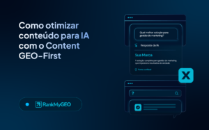 Imagem com o título "Como otimizar conteúdo para IA com o Content GEO-First"